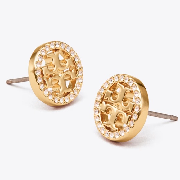 🫦Host Pick🪸Tory Burch Miller Pave Stud Earrings - Picture 2 of 3
